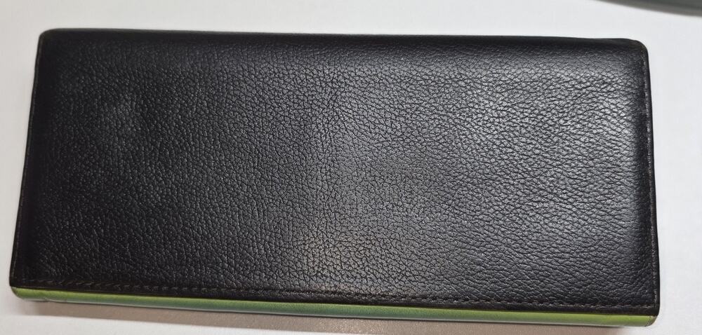Paul Smith Long Wallet With Box, Black With Green Interior